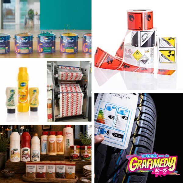 Collage met etiketten van Geostick